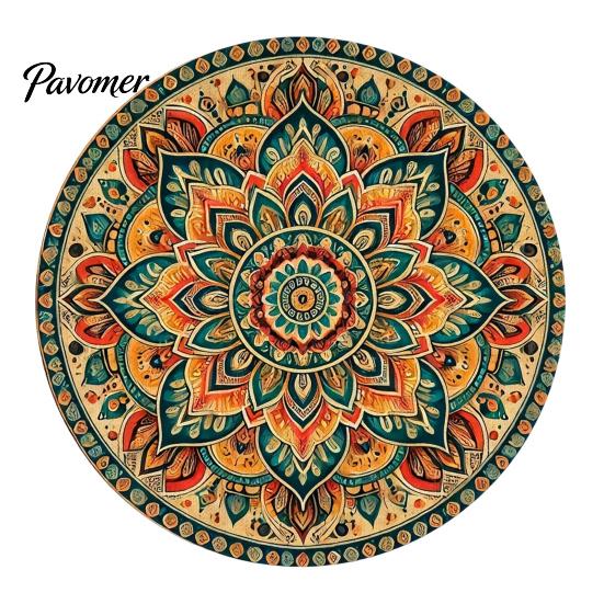 Artistic Oil Painting Style Coasters 4Pcs Nordic Wooden Coasters, Vintage Floral Heat Resistant Drink Mats, Non Proof Dining Table Protectors