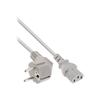 Câble D'alimentation - INLINE - CEE 7-7 (P) Incliné - IEC 60320 C13 - 50 Cm - Gris