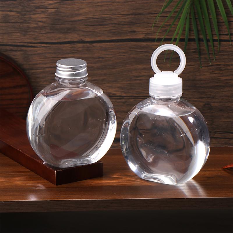 320/500Ml Flat Round Water Bottle Clear Milk Tea Coffee Bottle Drinking Bottles Portable Pet Juice Drink Bottle