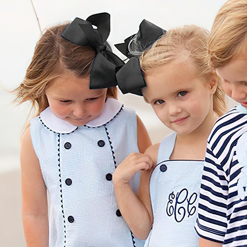 4Pcs/lot 6''Solid Color Grosgrain Ribbon Bows Hair Clips For Cute Girls Large Handmade Hairpins Barrettes Kids Hair Accessories