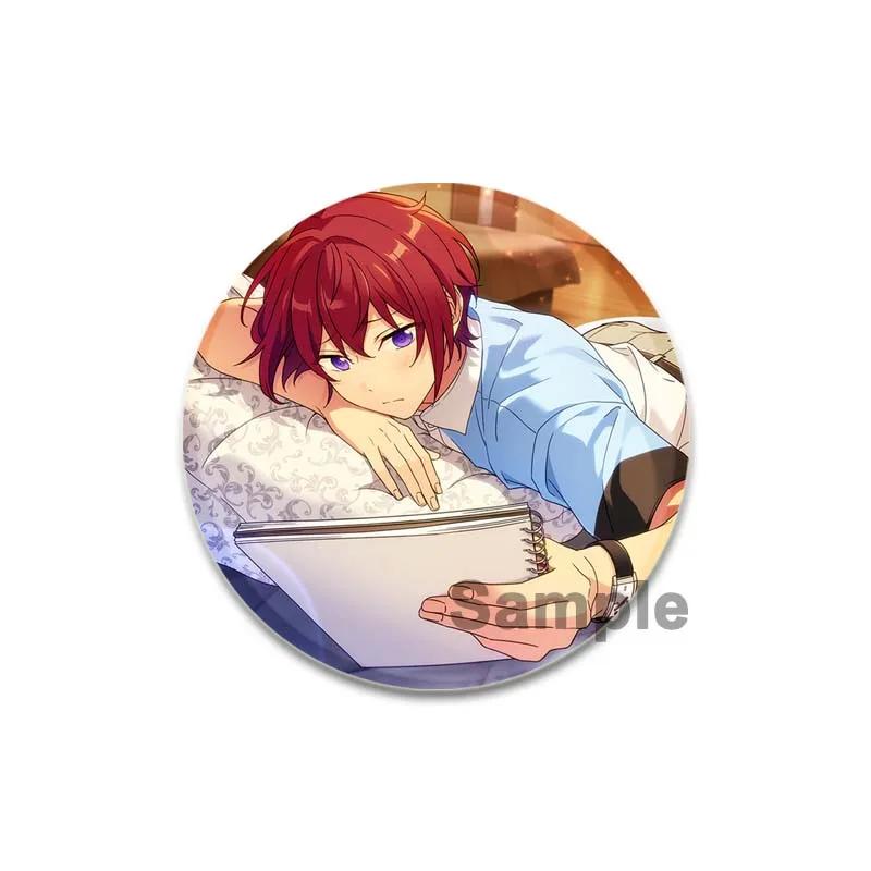 32/44/58mm Ensemble Stars Idol Round Brooch Cartoon Cosplay Badge Icons Lapel Pins for Backpack Gifts Tsukasa Suou