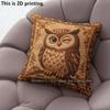 Vintage Embossed Owl Print Throw Pillow Covers Pattern Cushion Cover Suitable for Sofa Bedroom Car Pillow Cover