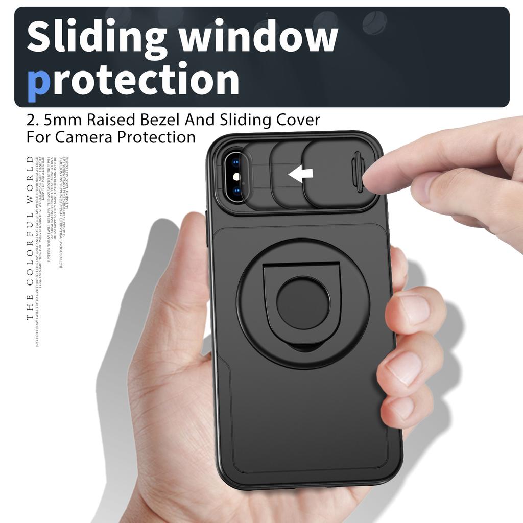For iPhone XS Max Phone Case TPU+PC Magnetic Cover Camera Protection