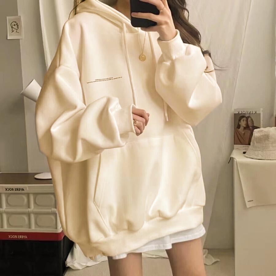 Fashion Casual Printed Oversized Hoodie with Drawstring for Women