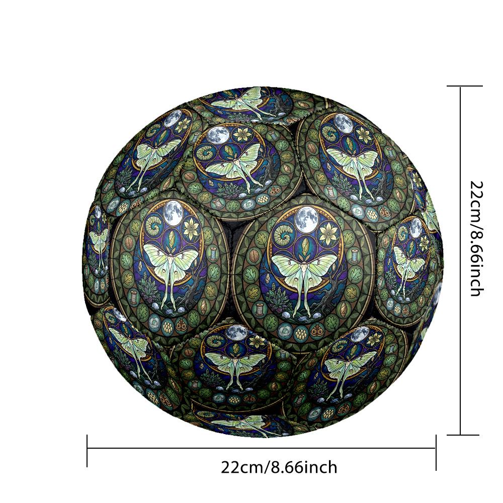 Luna Moth Life Cycle Round Football Size 5 Adult Ball Suitable for Training Matches and Outdoor Team.