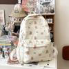 Simple Butterfly Bow And Cartoon Bear Pattern Student Backpack For Casual Use And Commuting