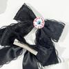 Lace Hair Clip Bows Balletcore Eyeball Dark Bows Flat Clip Balletcore Hairpin Bows Elegant Hair Clip for Bunches