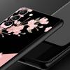 Golden Letter Flower Phone Case For Samsung Galaxy S26 Ultra S25 Plus S24 FE S23 S22 5G S21 S20 Cover Black Soft