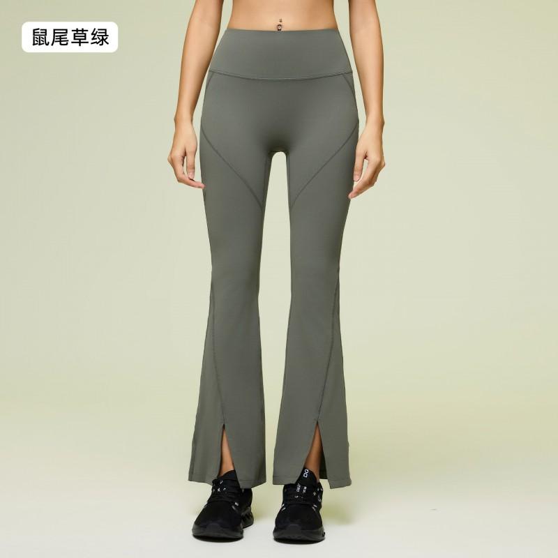 Womens High-Waisted Yoga Pants With Flared Leg Breathable Stretch Fitness Leggings Gym Running