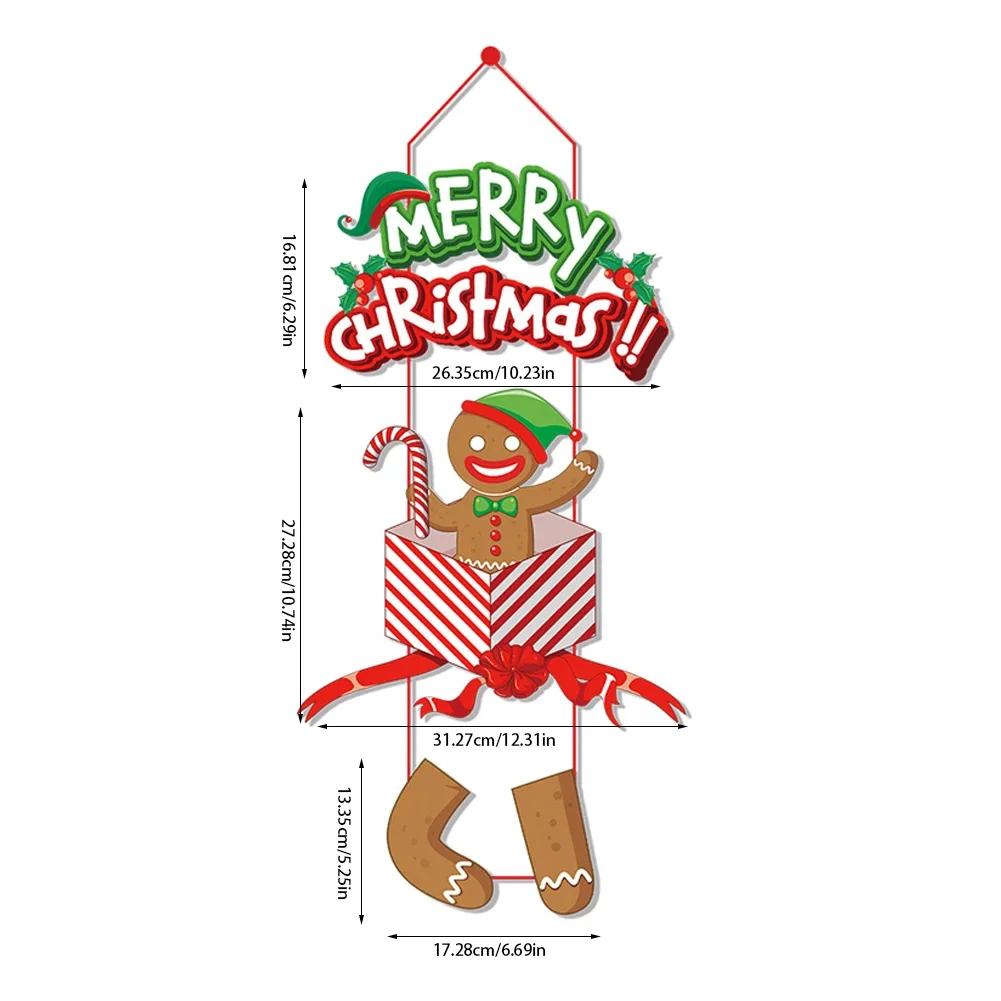 Christmas Hanging Flag Banner Door Decor Christmas Decoration 2024 for Home Christmas Ornaments Navidad Noel Gifts New Year 2025