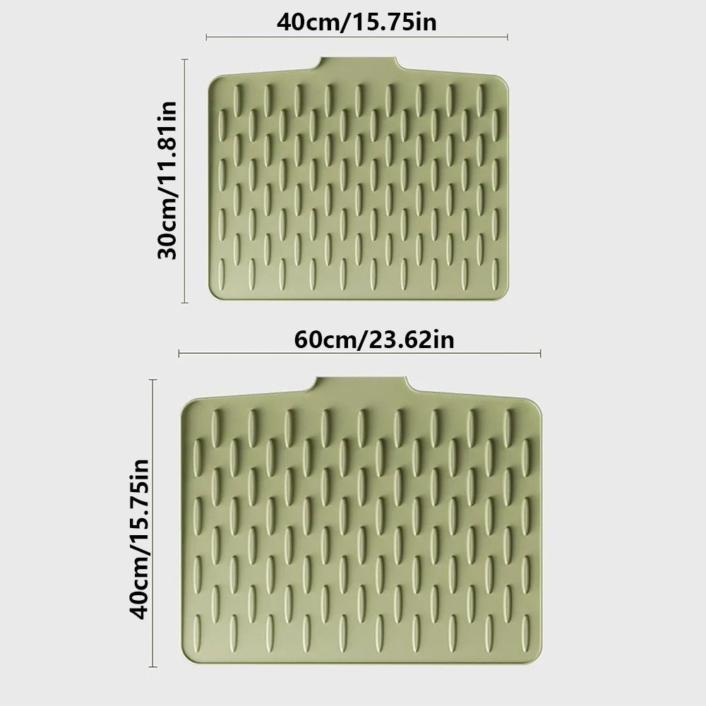 Built-in Drain Design Silicone Sink Mat Non-Slip Fast Drainage Dish Drying Tray Prevents Water Build Up Heat Resistant