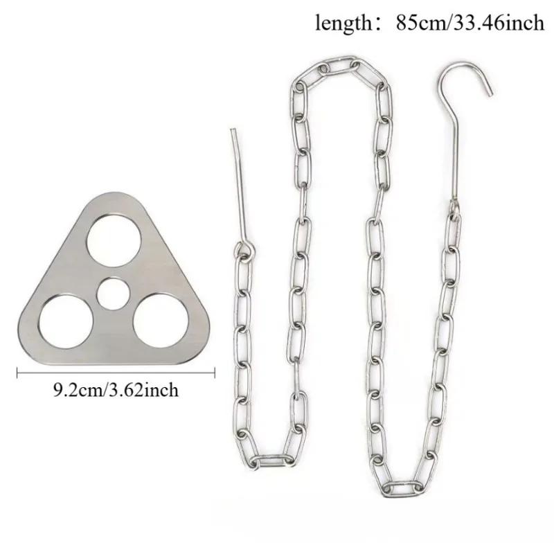 1PC Outdoor Stainless Steel Picnic Tripod Adjustable Can Hanger Convenient and Easy To Set Up Camping Campfire Barbecue.