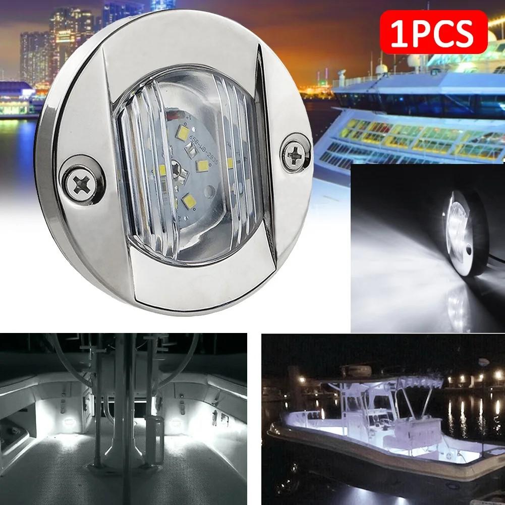 1-4pcs Blue+White Marine Boat LED Deck Courtesy Lights Waterproof Stern Transom Lamp