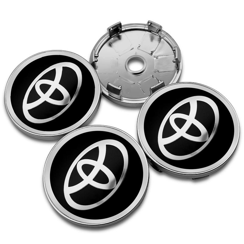 4 Stück 56+60mm Auto Radnaben-Plaketten Aufkleber Mittelkappen Felgenabdeckung Auto Zubehör Für Toyota Prado Yaris Hilux Verso Fortuner Supra