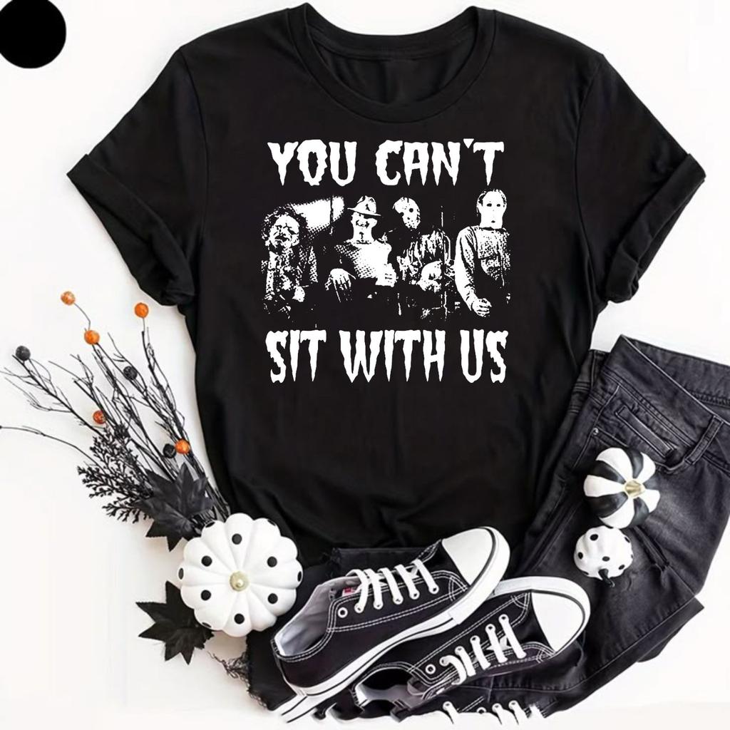 Mens Shirt You Cant Sit With Us Halloween T-Shirt Funny Evil Villans Tee Unisex