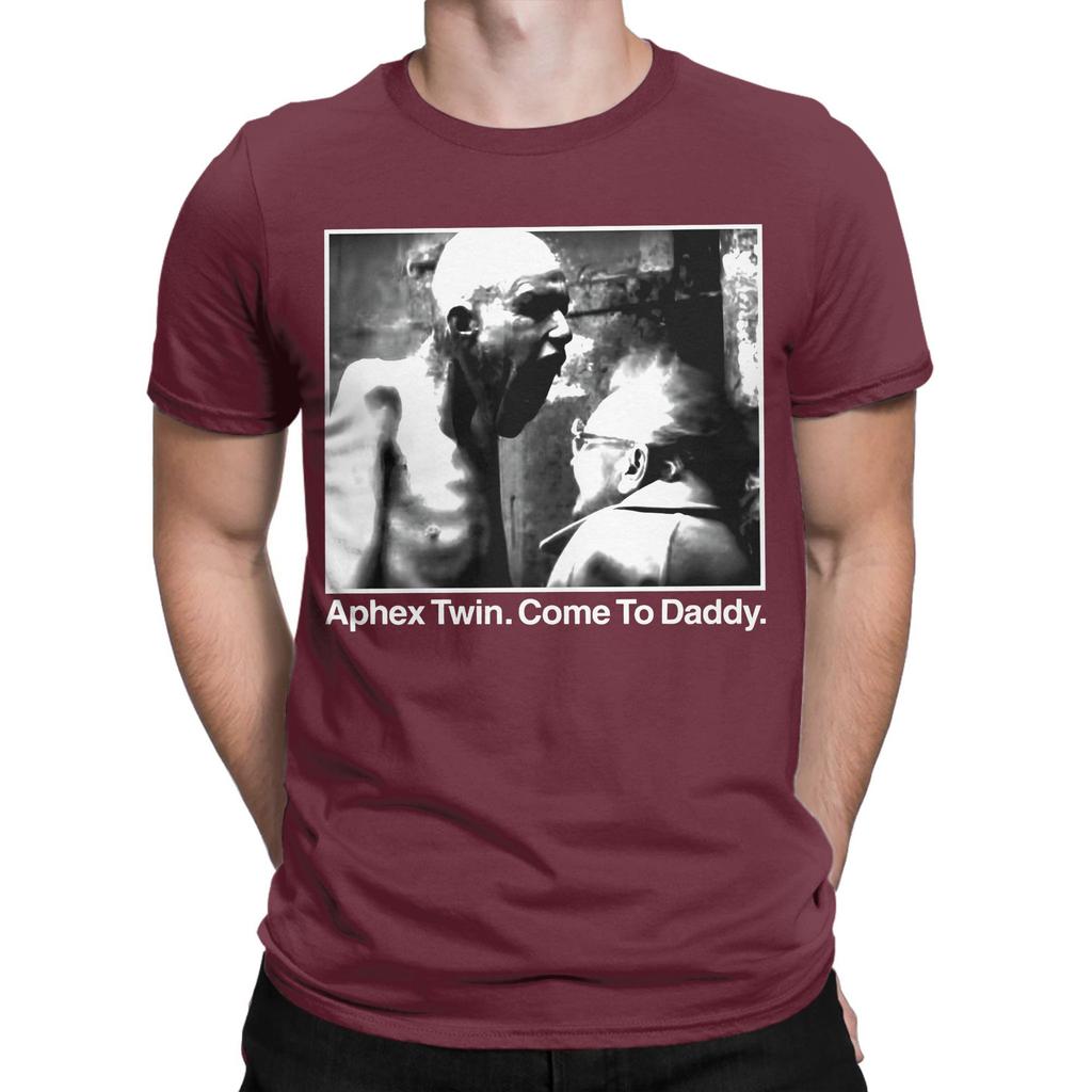 Aphex Twin Come To Daddy 100 Cotton T Shirt For Mens Beach  Y2K Basic T Shirts O Neck Harajuku Tees Big Size Wholesale Clothes