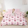 Homewish Girls Pink Plaid Duvet Cover Set 2pcs/3pcs, Halloween Christmas Bedding, Cute Bow Knot Quilt Cover Set