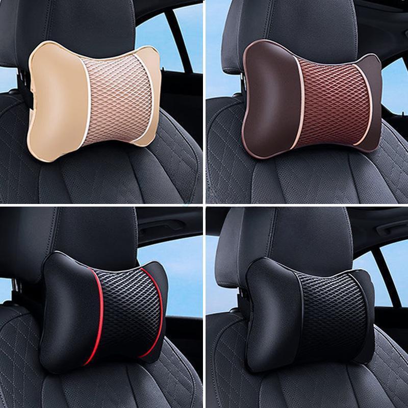 

Універсальний автомобільний підголівник Шкіра PU Дихаюча подушка для шиї М’яка та зручна подушка для сидіння Автоаксесуари Декорації 2pcs чорний