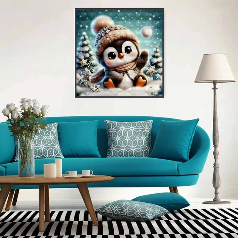 New Arrival 5D DIY Full Circle Diamond Painting "Cartoon Penguin" Embroidery Cross Stitch Home Decor Gift
