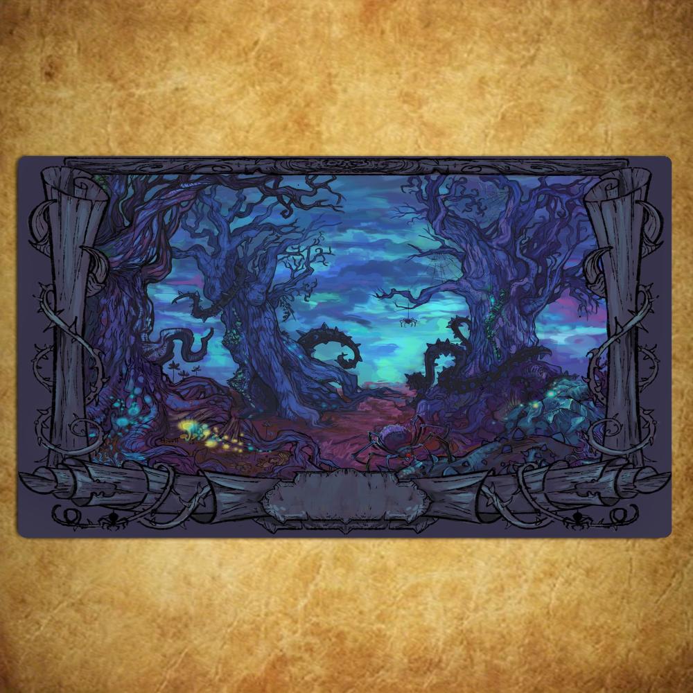 35x60 Thorn Forest Card Playmat Stitched with Magic Zones Tabletop Game Mats for MTG/TCG Battle Commander Desk Gaming Mat