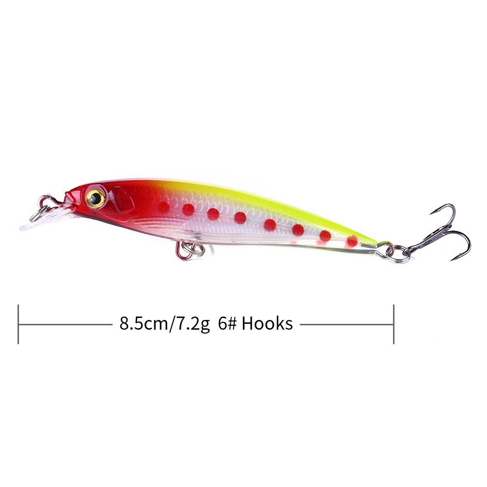 1Pcs Minnow Lure 8.5cm 7.2g For Sea Carp Fishing  Bait Accessories Jig Hooks Tool Wobblers