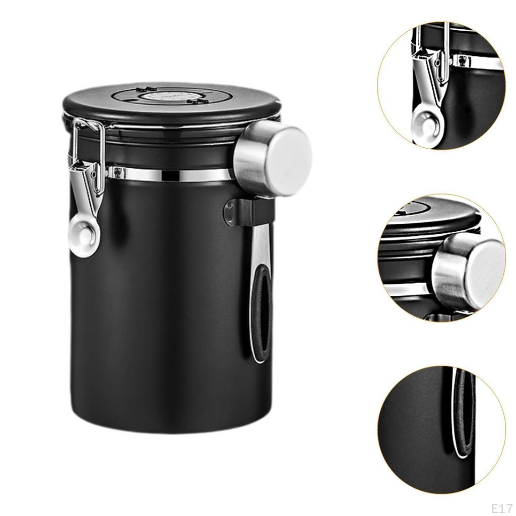 Coffee Canister Airtight Storage Container Stainless Steel Bean Jar with