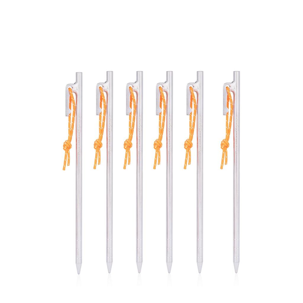Boundless Voyage Titanium Tent Pegs with Reflective Rope Titanium Tent Tarp Equipment Suitable for Rocky Sandy and Hard Soil Includes Storage Bag -