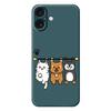 For iPhone 17 Case Three Animal Dolls Pattern Printing Straight Edge TPU Phone Back Cover