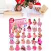 24pcs Advent Christmas Calendar Blind Box Pink Rubber Duck Toys Gifts Decor