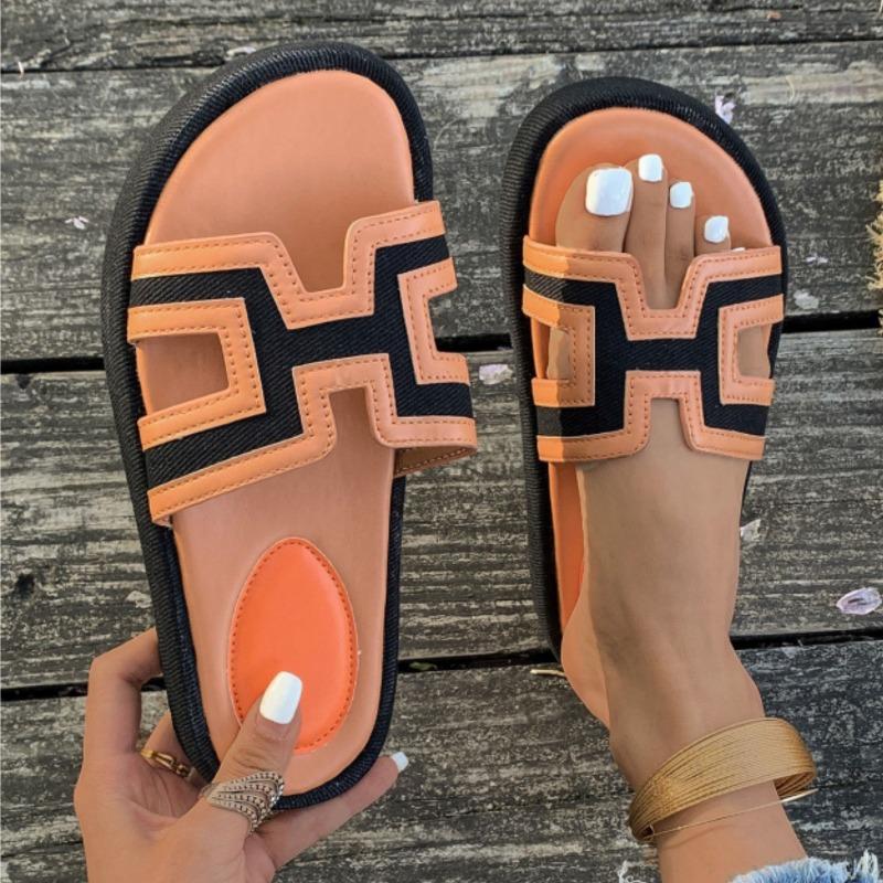 Summer Fashion New Color-Block Casual Slippers