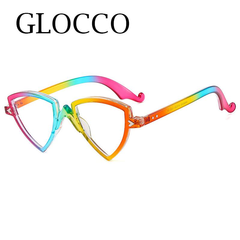 Women Personality Triangle Reading Glasses Blue Light Blocking Computer Eyewear Anti Eyestrain Cat Eye Presbyopic