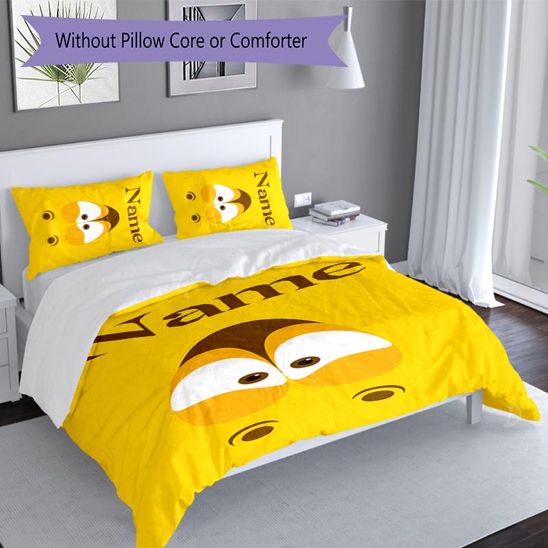 3pcs Custom Name Larva Set,Includes 1 Duvet Cover and 2 Pillowcases,All-season Bedroom Decor