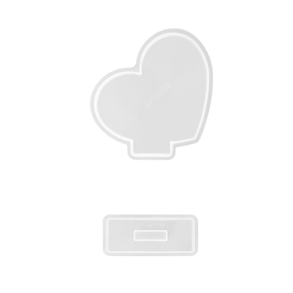 

2 Pcs/set White Geometric Silicone Mold Easy to Demould Crystal Epoxy Frame Mold Home Decor Heart