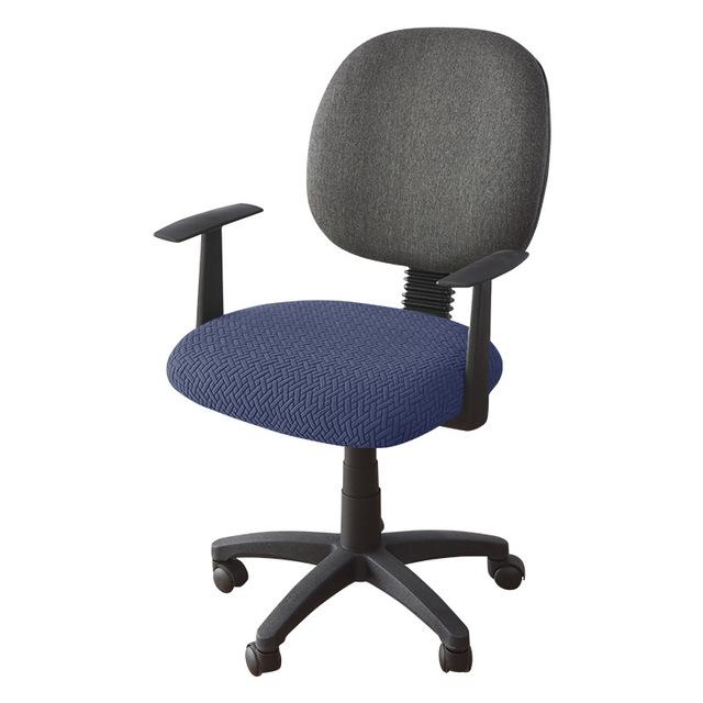 Jacquard Computer Chair Cover T -Shaped Elastic Spandex Stretchy Dining Chair Covers For Office Home Anti -Dirty Removable Round Seat Slipcovers