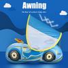 Baby Inflatable Pool Float with Canopy Car Shaped Baby Swim Float with Safty Seat Steering Wheel Horn for Infant Summer