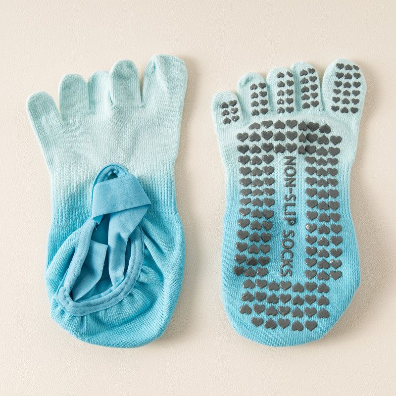 

2024 New Arrival Five Finger Yoga Socks Professional Non Slip Women Spring and Summer Pilates Fitness Dance Pantyhose Strap Toe Socks 3301 five-finger yoga socks sky blue [1 pair]]