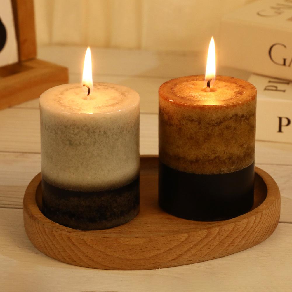 Handmade Retro Cylindrical Scented Candles for Home Non-romantic Emergency Lighting Wedding Church Candles