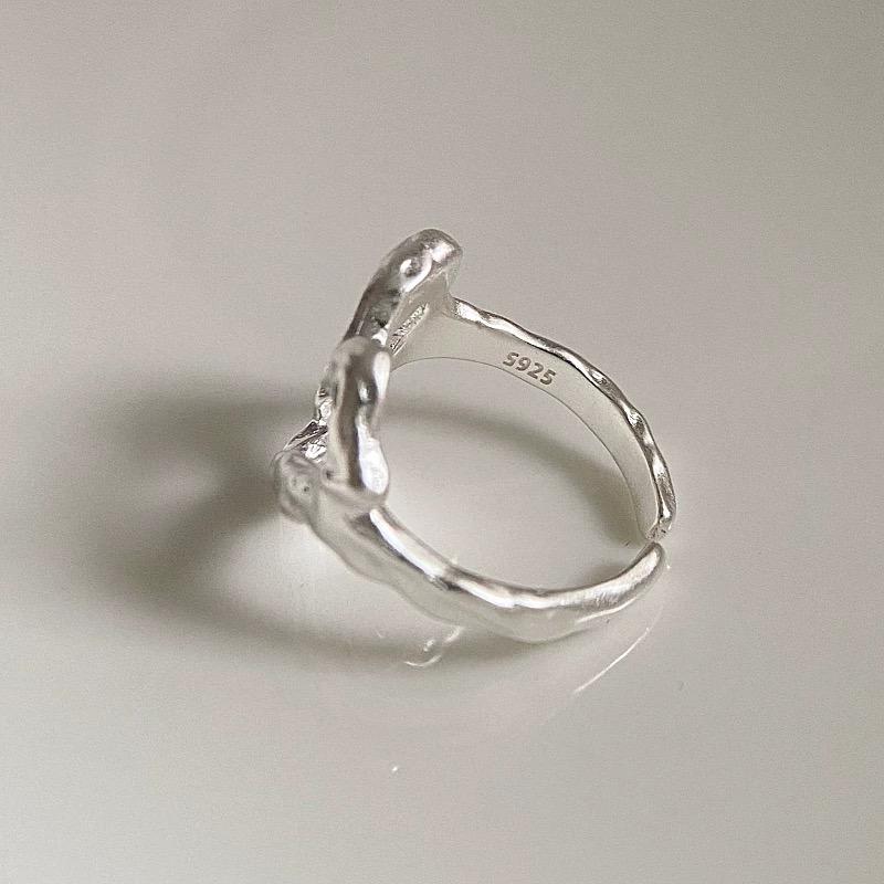 Simple Silver Color Rings for Women Men Couple Minimalist Handmade Heart Ring Party Jewelry Gift Prevent Allergy