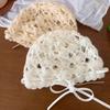 Bohemian Style Crochet Hollow Knitted Hat Bow Ethnic Style Hat Weave Cap  Apparel Accessories