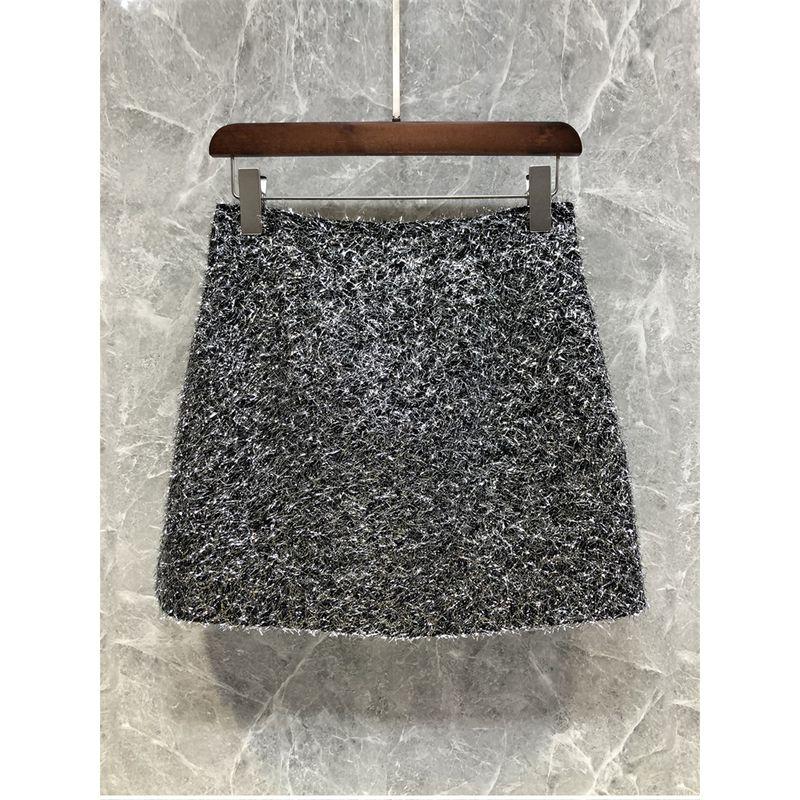 

Special Cut Petty Bourgeoisie Classy Dark Gray Furry Slimming Skirt Women s European Goods Spring Slim-Fitting A- line Skirt 11dd08