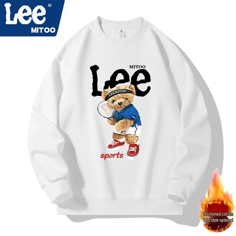 Lee & Mitoo Unisex Casual Fleece-gefüttertes Sweatshirt, 2025 Herbst/Winter Amerikanische Trendmarke