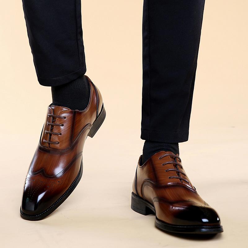 2024 New Brand Men Casual Shoes Vintage Lace-Up Men's Business Footwear Men's Club Shoes Leather Fashion Oxfords Shoes Men