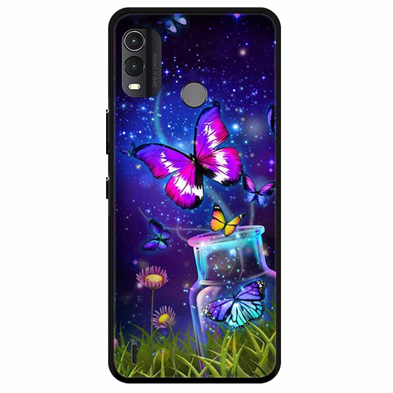 Soft Silicone Cover For Nokia C22 Case 2023 TPU Wolf Lion Painted Black Phone Coque for Nokia C22 C 22 4G Black For NokiaC22
