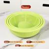 Bingyue kulatá plastová myčka na zeleninu a cedník, zelená, 3 kusy