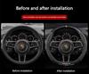 AIHQR1 O Shape Suede Carbon fiber anti-slip Car Steering Wheel Cover For Porsche Cayenne Panamera Macan Boxster Cayman 718 911 Sticker