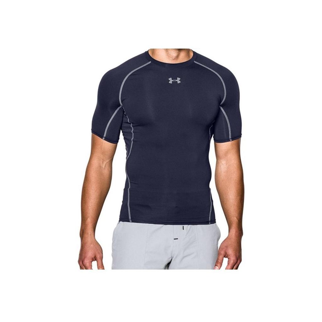 Under Armour HeatGear Armour Korte Mouw Compressie Shirt Heren Middernachtblauw 1257468-410