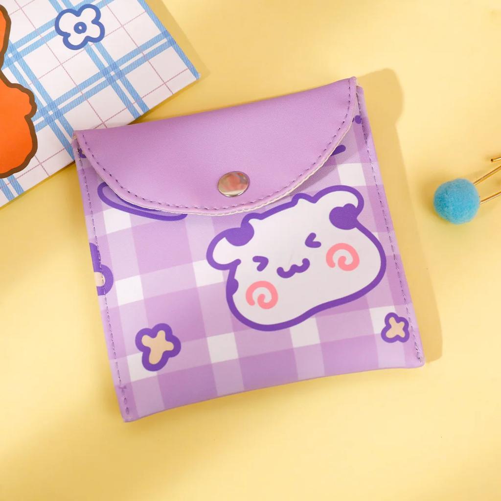 Women Small Cosmetic Cases For Females Travel Waterproof Sanitary Pad Pouch Cute Bear Rabbit Lipstick Coin Purse Storage Bags