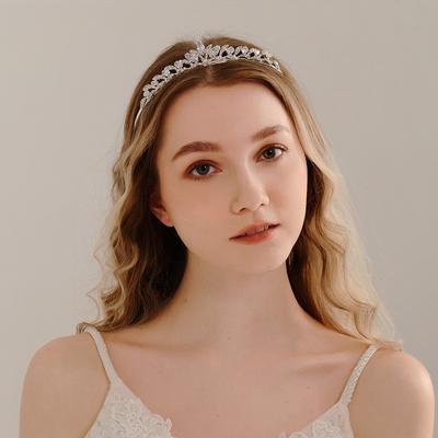 Bride Headwear Zircon Crown Headband Birthday Party Wedding Cake Decoration Alloy Crystal Princess