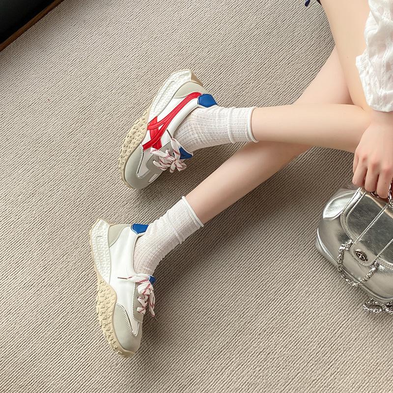 Retro Dexun Shoes Women's 2025 New Summer Platform Versatile Lightweight Sports Board Shoes Fashion Casual Running Shoes