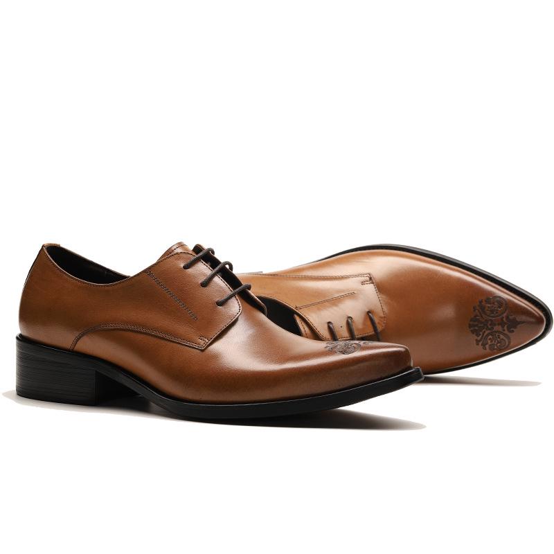 

Мужская обувь весна и лето мужские повседневные туфли-одинарки остроносые деловые туфли из кожи мужская трендовая обувь 37 жёлтый